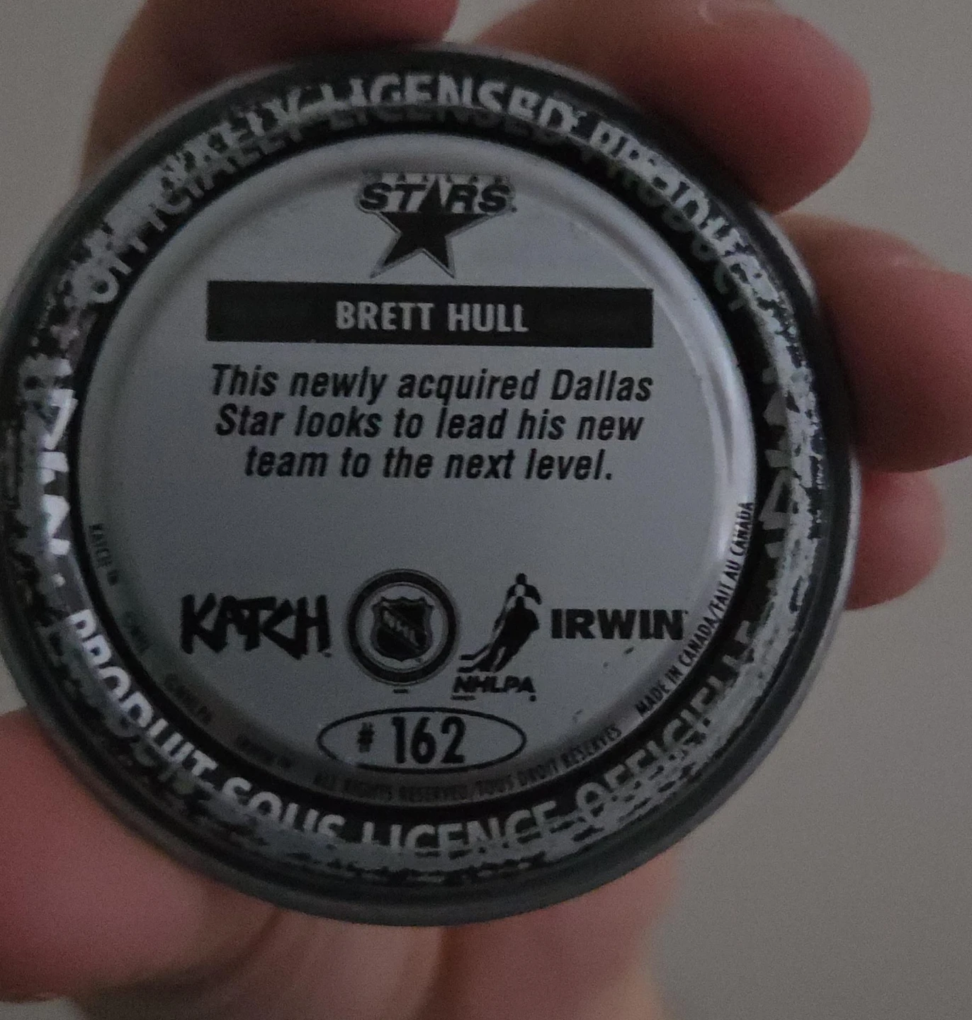 KAZH Brett Hull #22 Dallas Stars Team Leader Hockey Puck - photo 2
