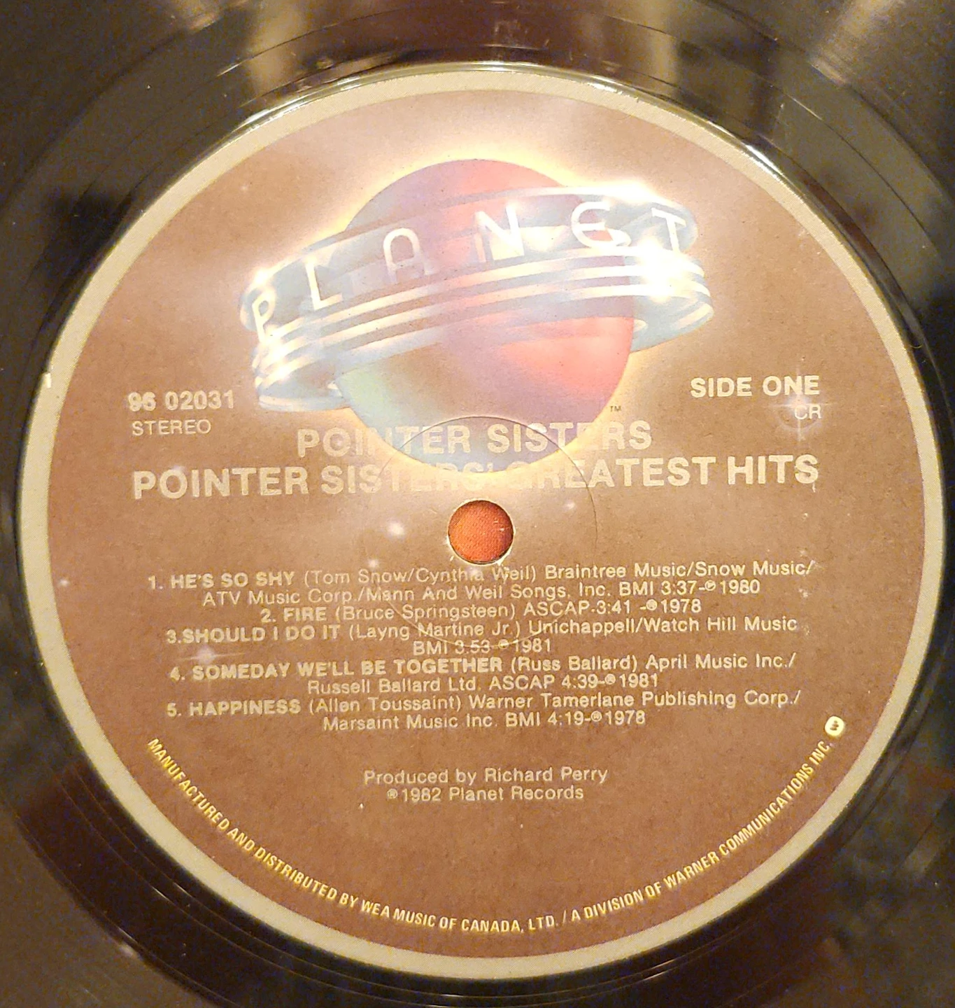 Pointer Sisters Greatest Hits Vinyl Record