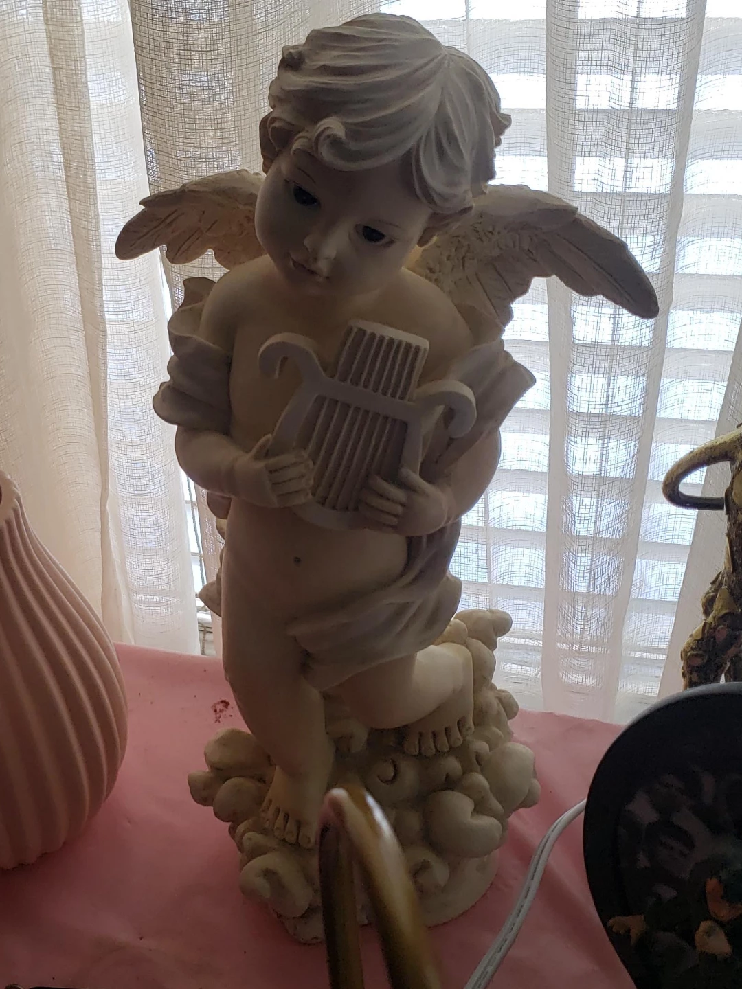 Cherub Angel Statue with Lyre