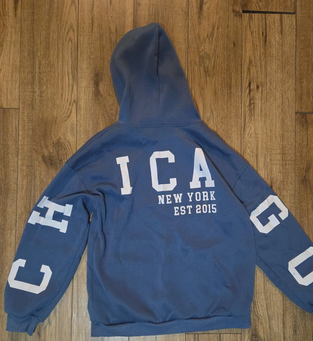 Blue Hoodie "Chicago New York Est 2015"