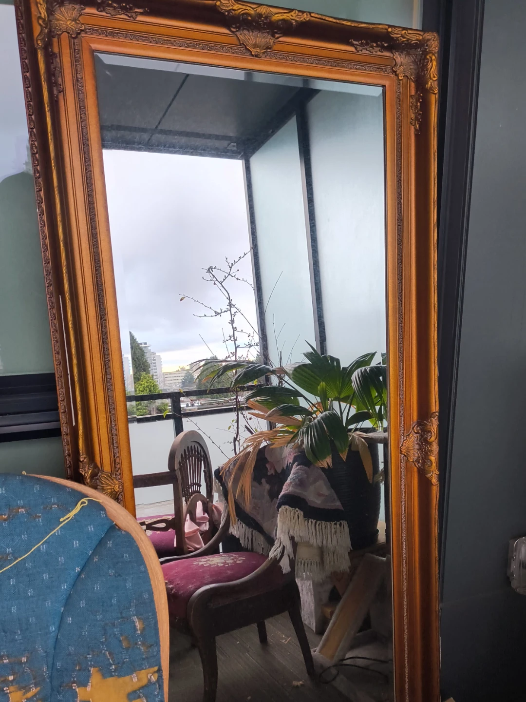 Ornate Gold Full-Length Mirror
