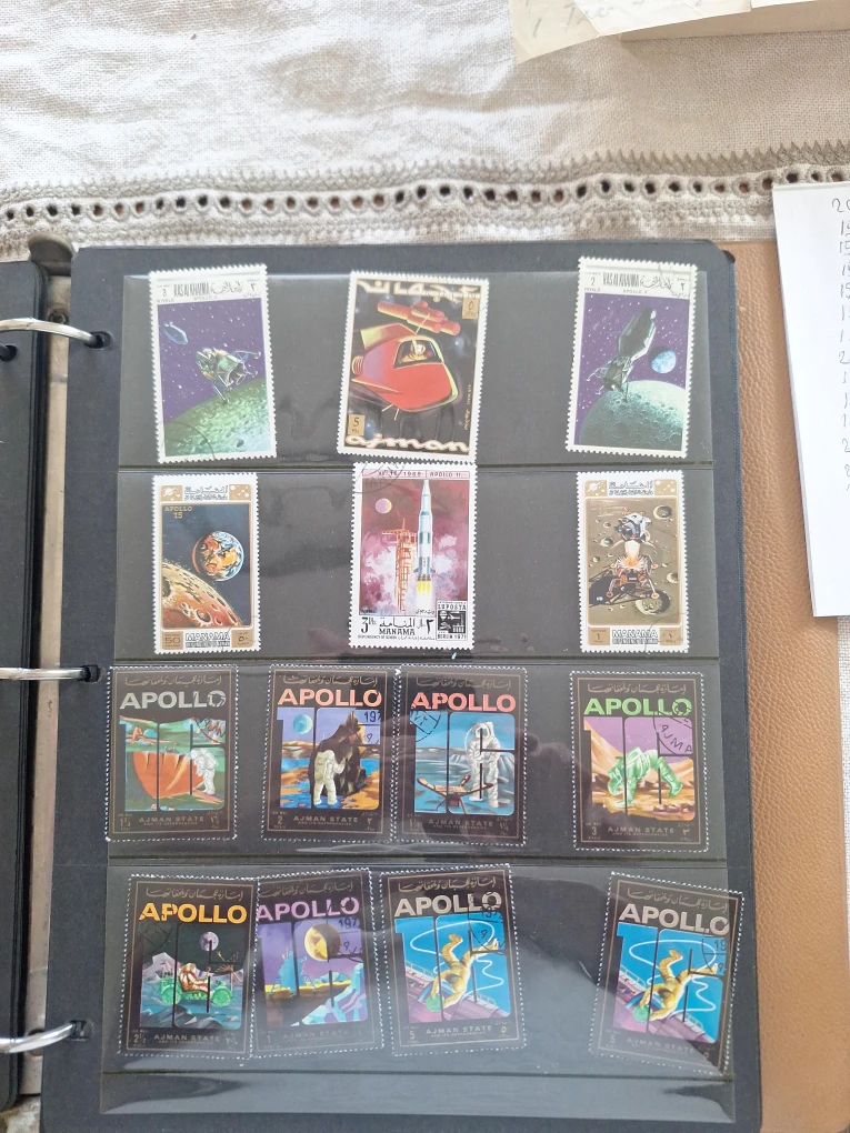Vintage Apollo 11 Space Race Stamp Collection