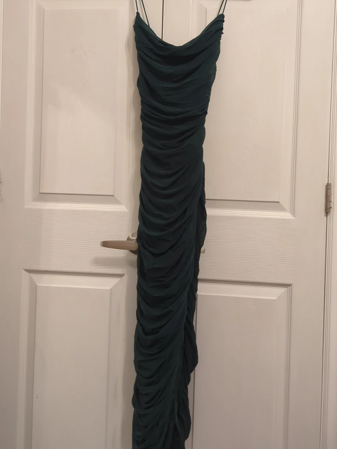 Honey Whitney Mesh Ruched Midi Dress - Green - photo 2