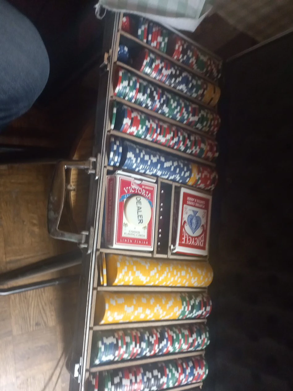 Poker Chip Set with Case and Cards