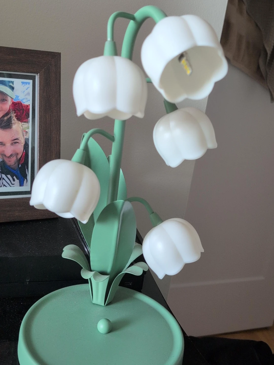 Green Lily of the Valley Table Lamp