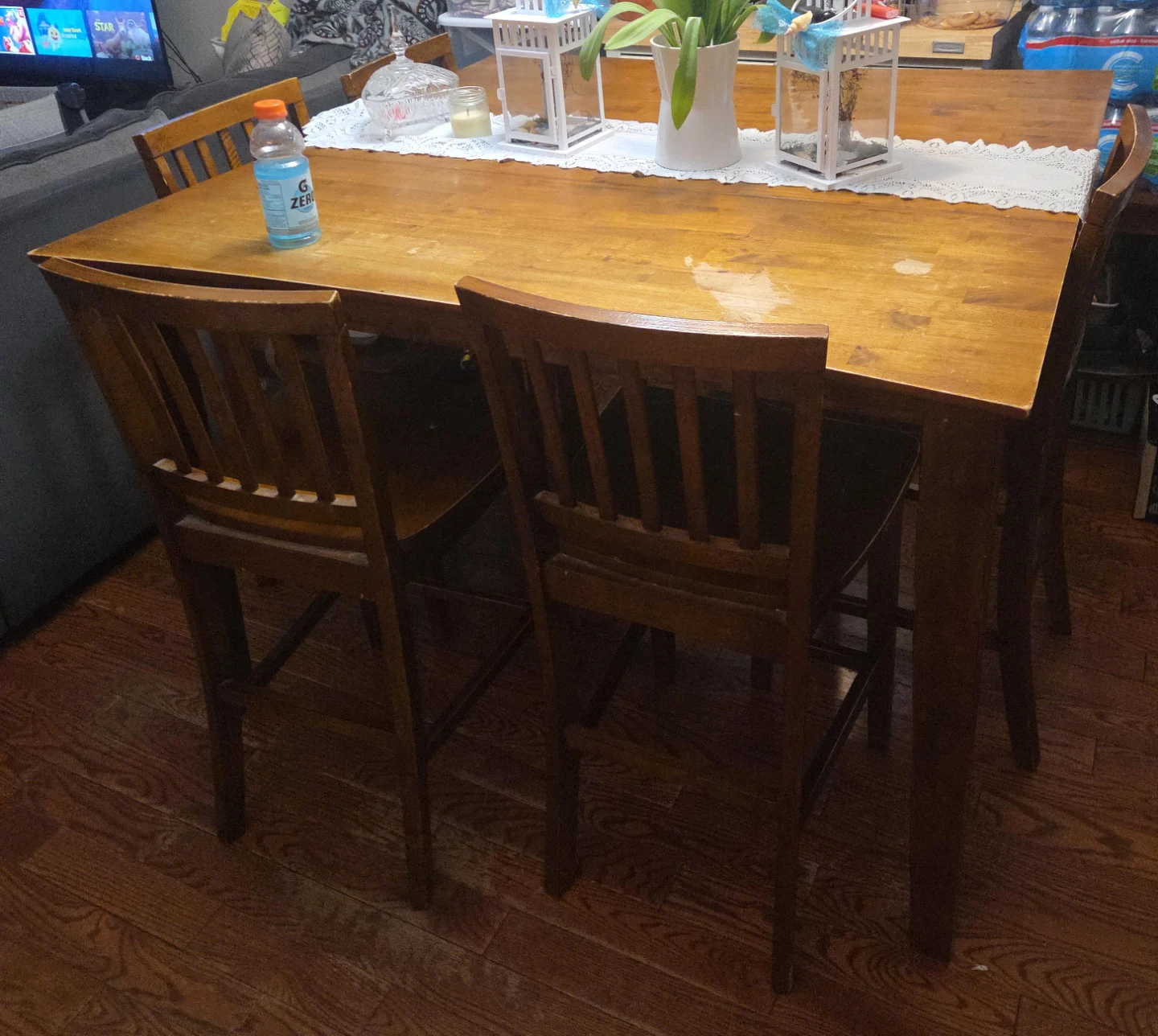 Wooden Dining Table with Four Chairs