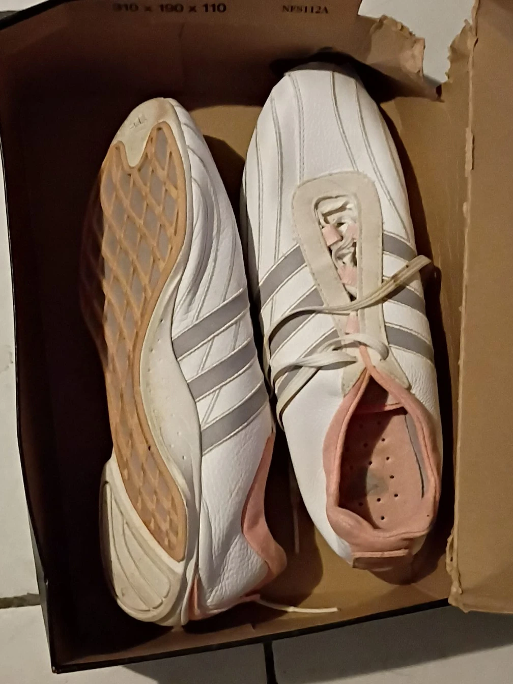 Adidas White and Pink Athletic Shoes