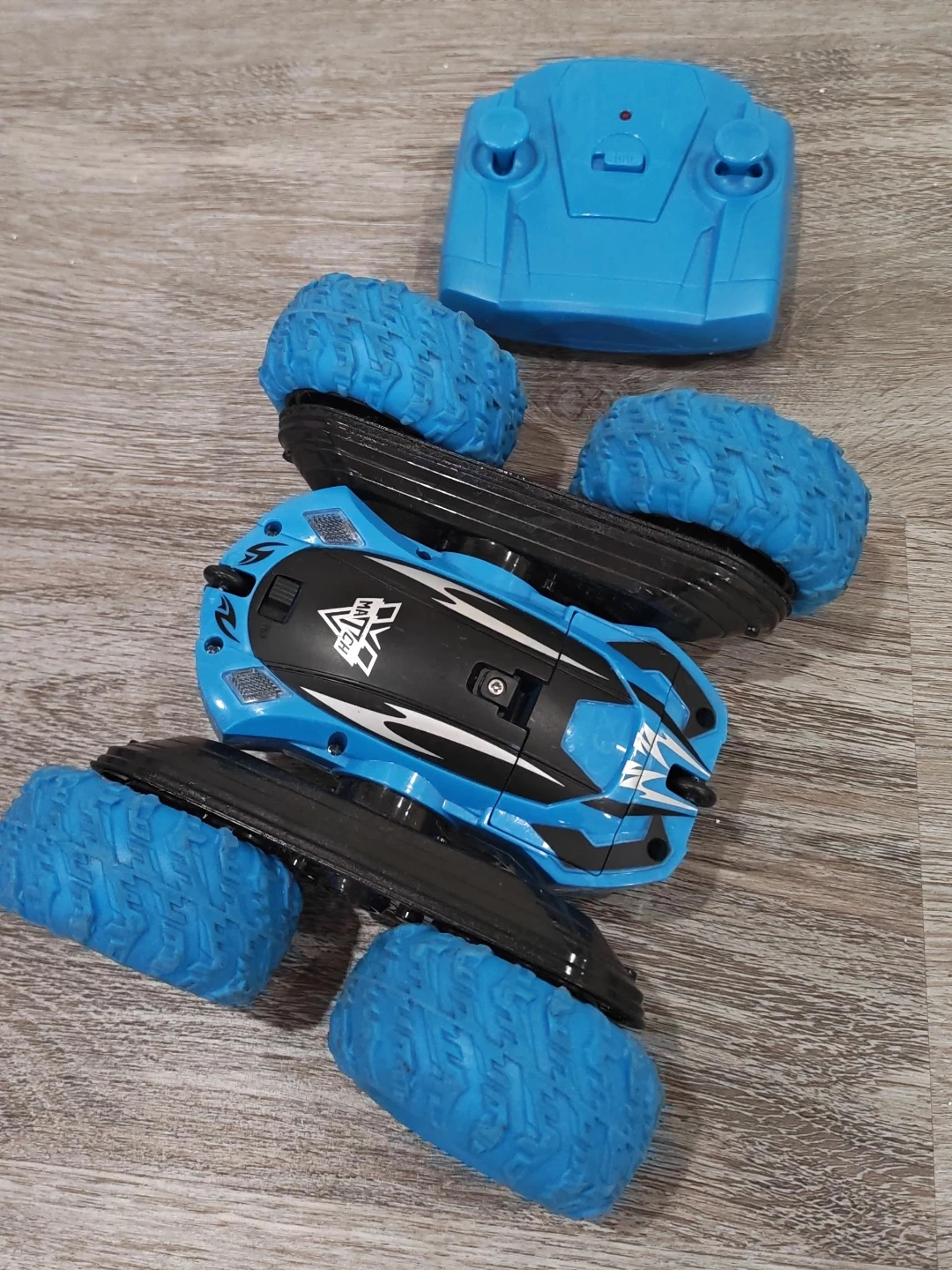 Blue RC Stunt Car with Remote Control