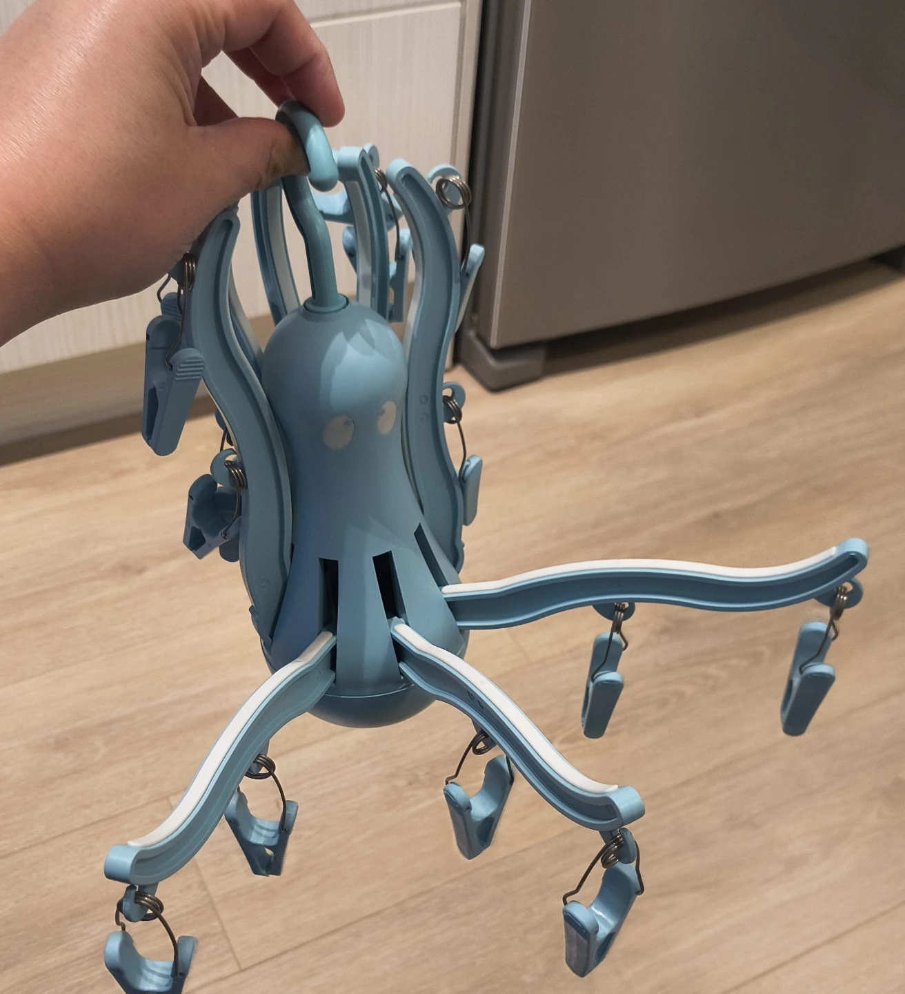 Blue Octopus Clothes Drying Hanger with Clips