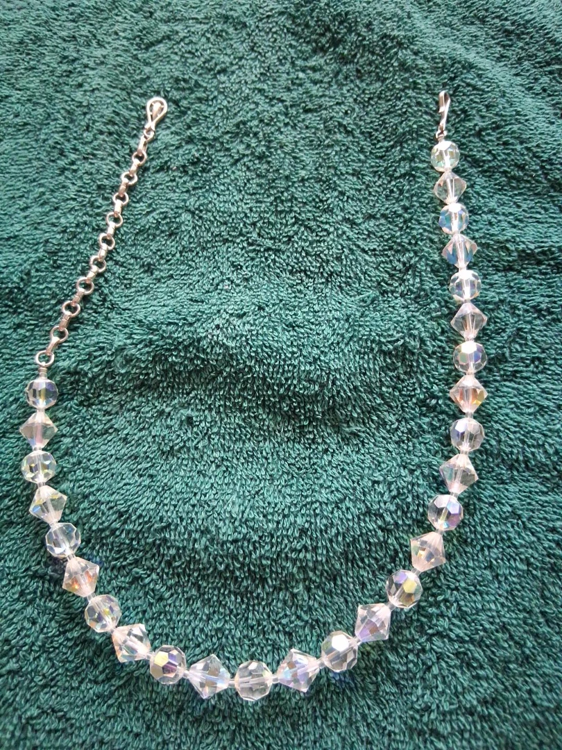 Crystal Bead Necklace with Silver Chain - photo 2