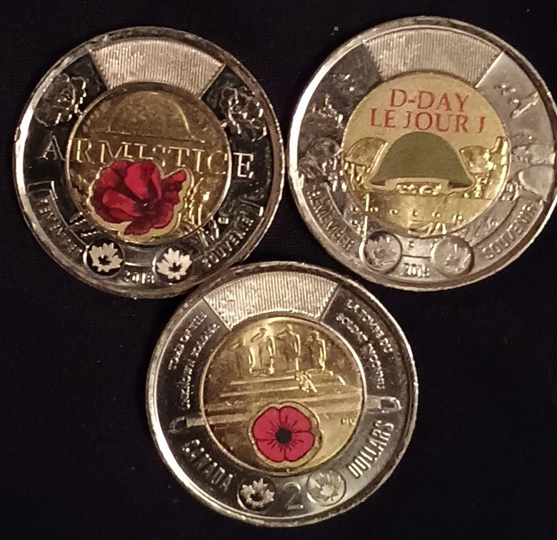 Canada 3 x $2 Commemorative Coins