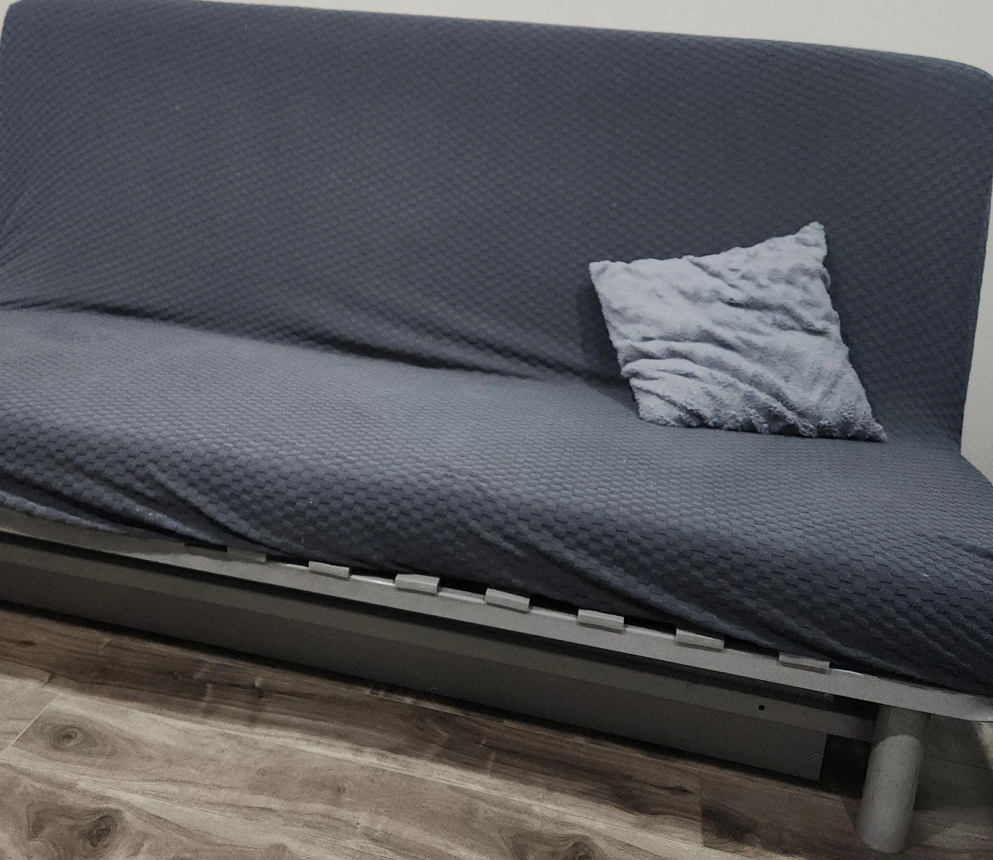 Dark Grey Futon Sofa Bed with Pillow