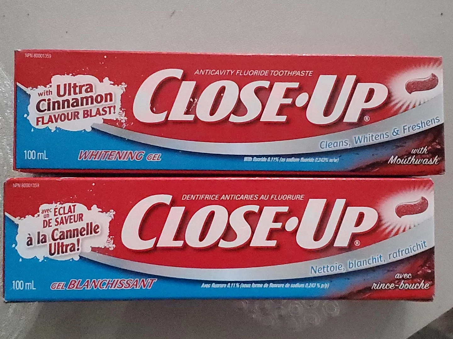 Close-Up Ultra Cinnamon Whitening Gel Toothpaste 100mL (2 Pack)