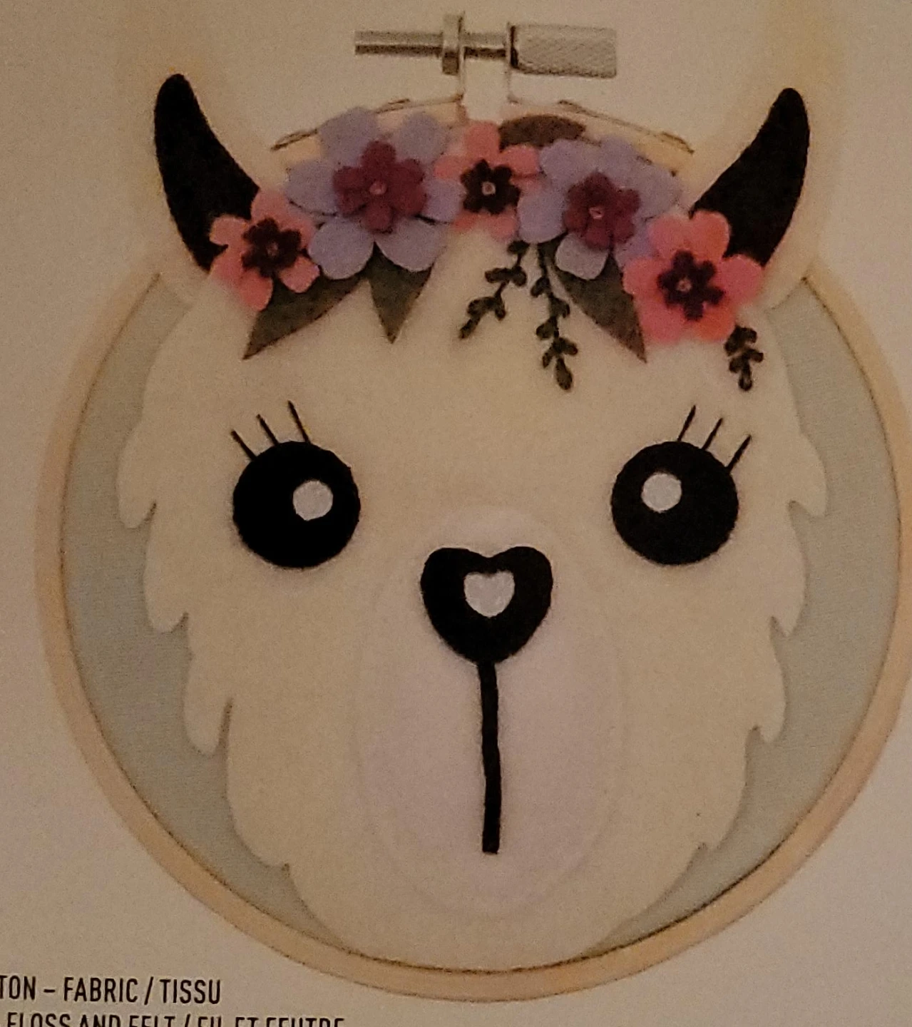New  Felt Hoop Kit Llama - photo 2