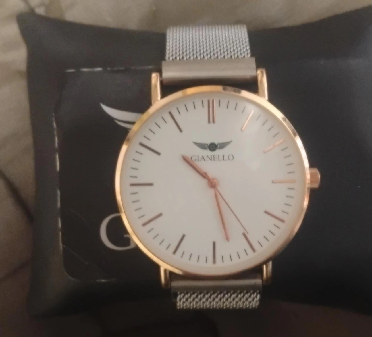 Gianello White Dial Rose Gold Watch