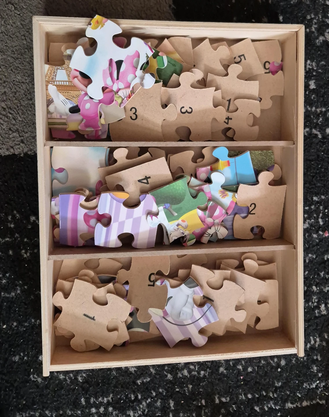 Wooden Jigsaw Puzzle Box with Multiple Puzzles