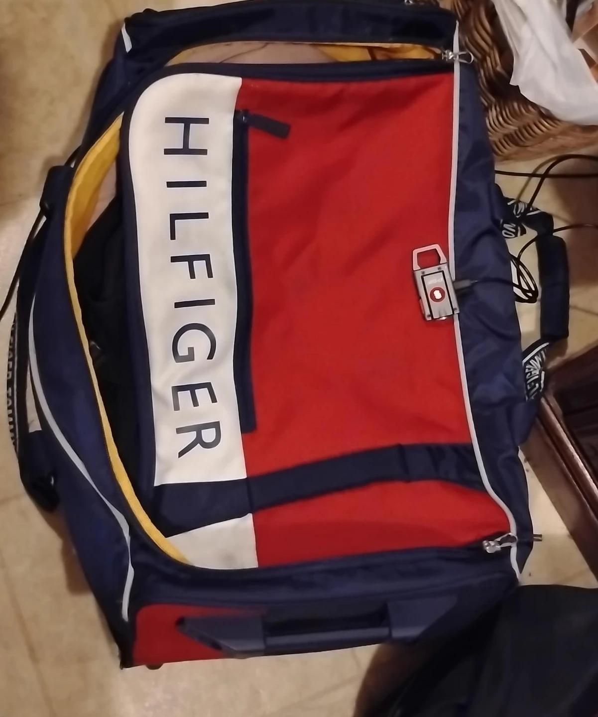 Tommy Hilfiger Red, White, and Blue Duffel Bag