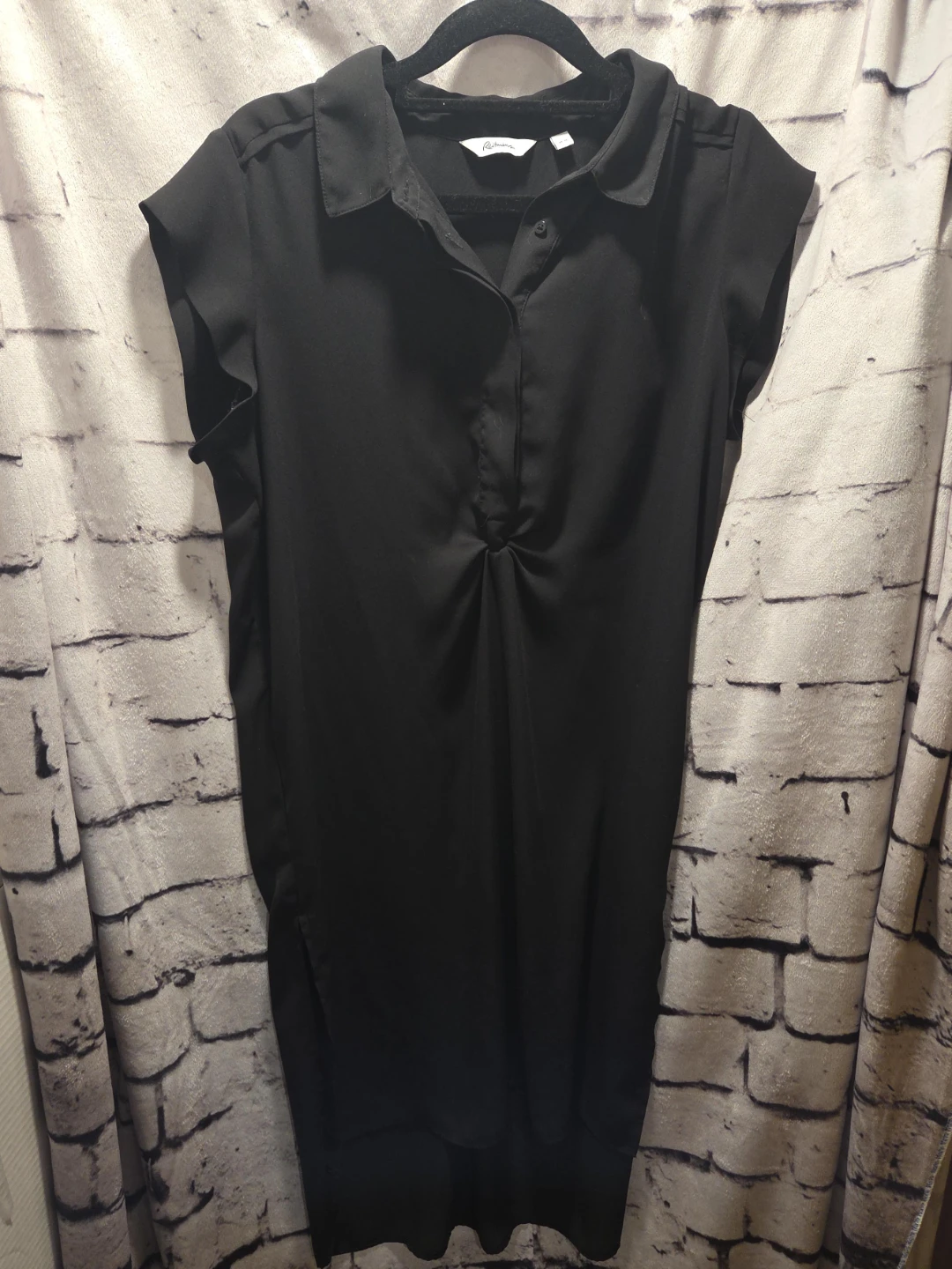 Reitmans Black Collared Shirt Dress - M