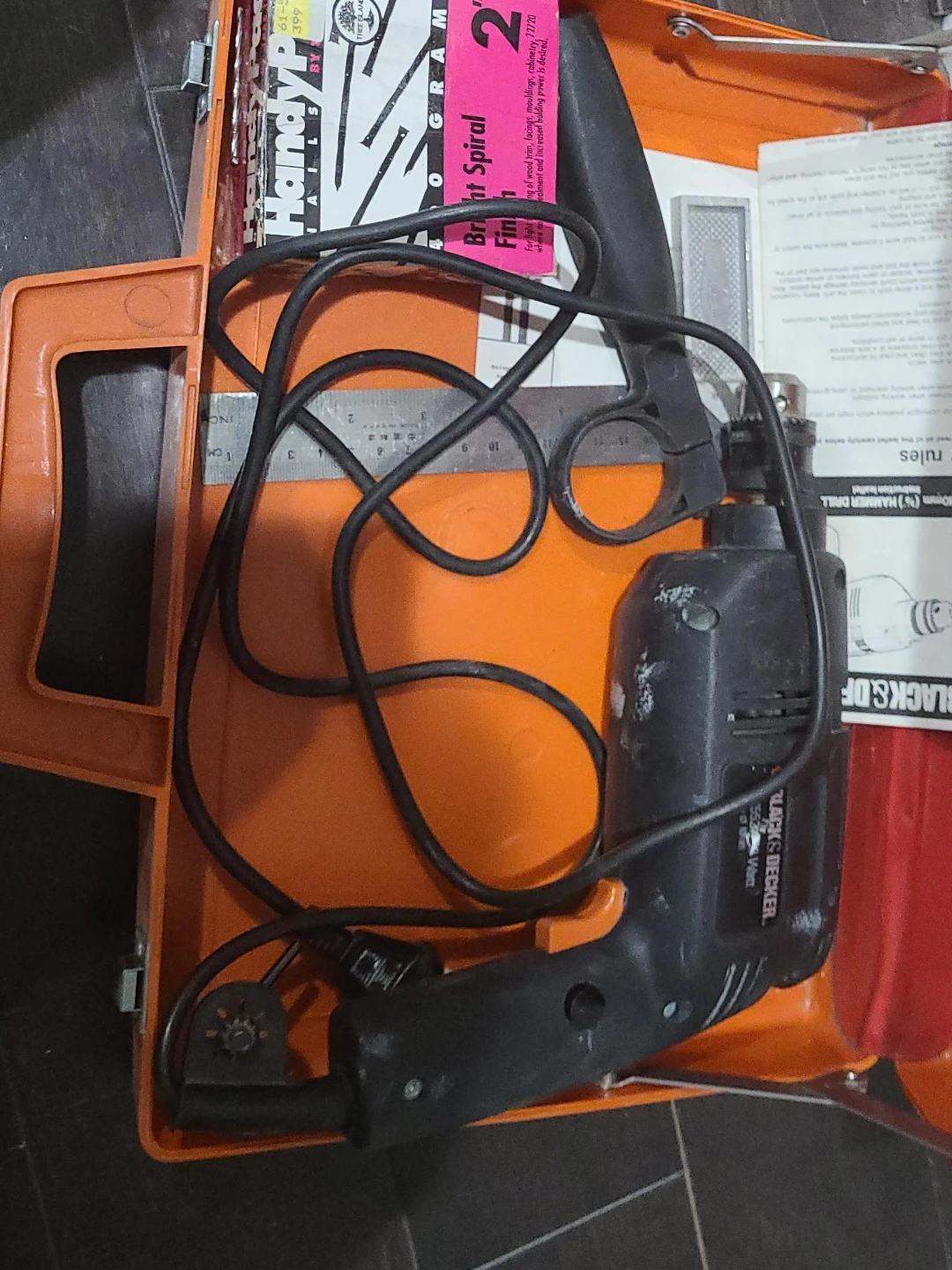 Black & Decker Hammer Drill in Orange Case