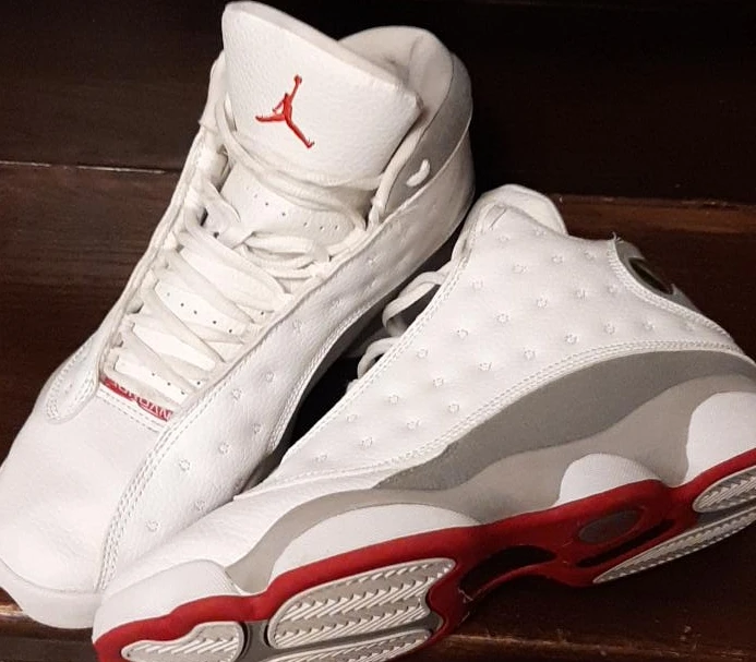 Air Jordan 13 Retro White Red Grey Sneakers