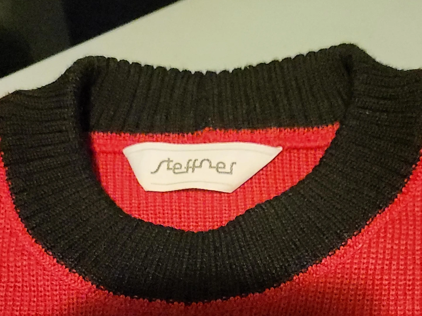 Steffner Red & Black Striped Wool Sweater