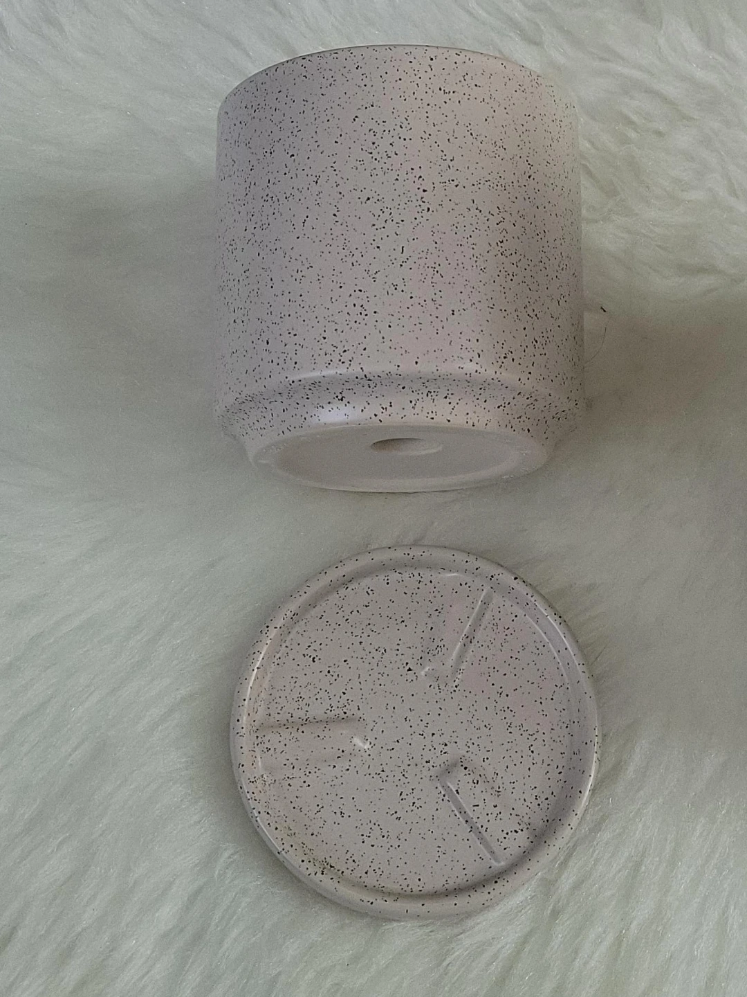 Speckled Ceramic Plant Pot with Saucer
