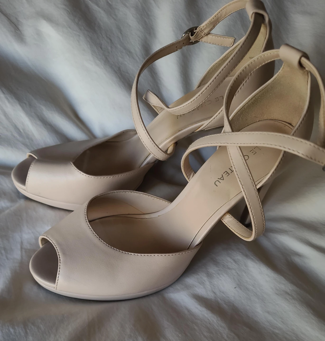 🥕GREAT 4 WEDDINGS! Le Château Beige Peep-Toe Strappy Heels🥕 - photo 5