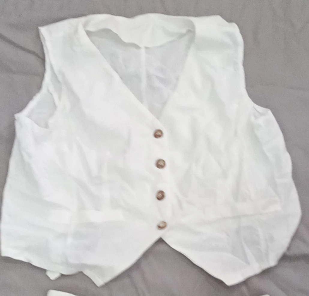 White Vest and Shorts Set