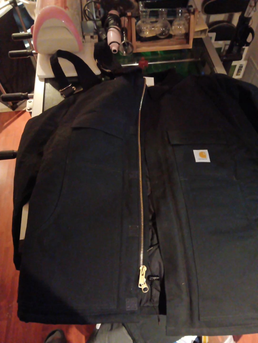 Carhartt R02 BLK Bib Overalls & Jacket