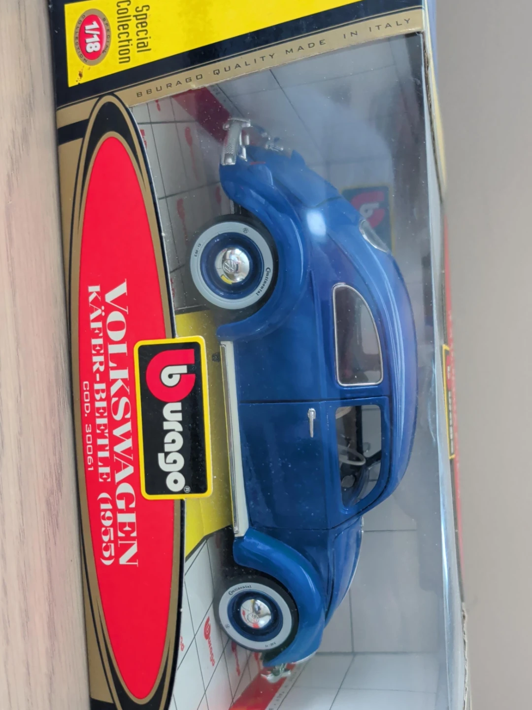 Bburago 1/18 Volkswagen Kafer-Beetle 1955 Diecast Model Car Blue