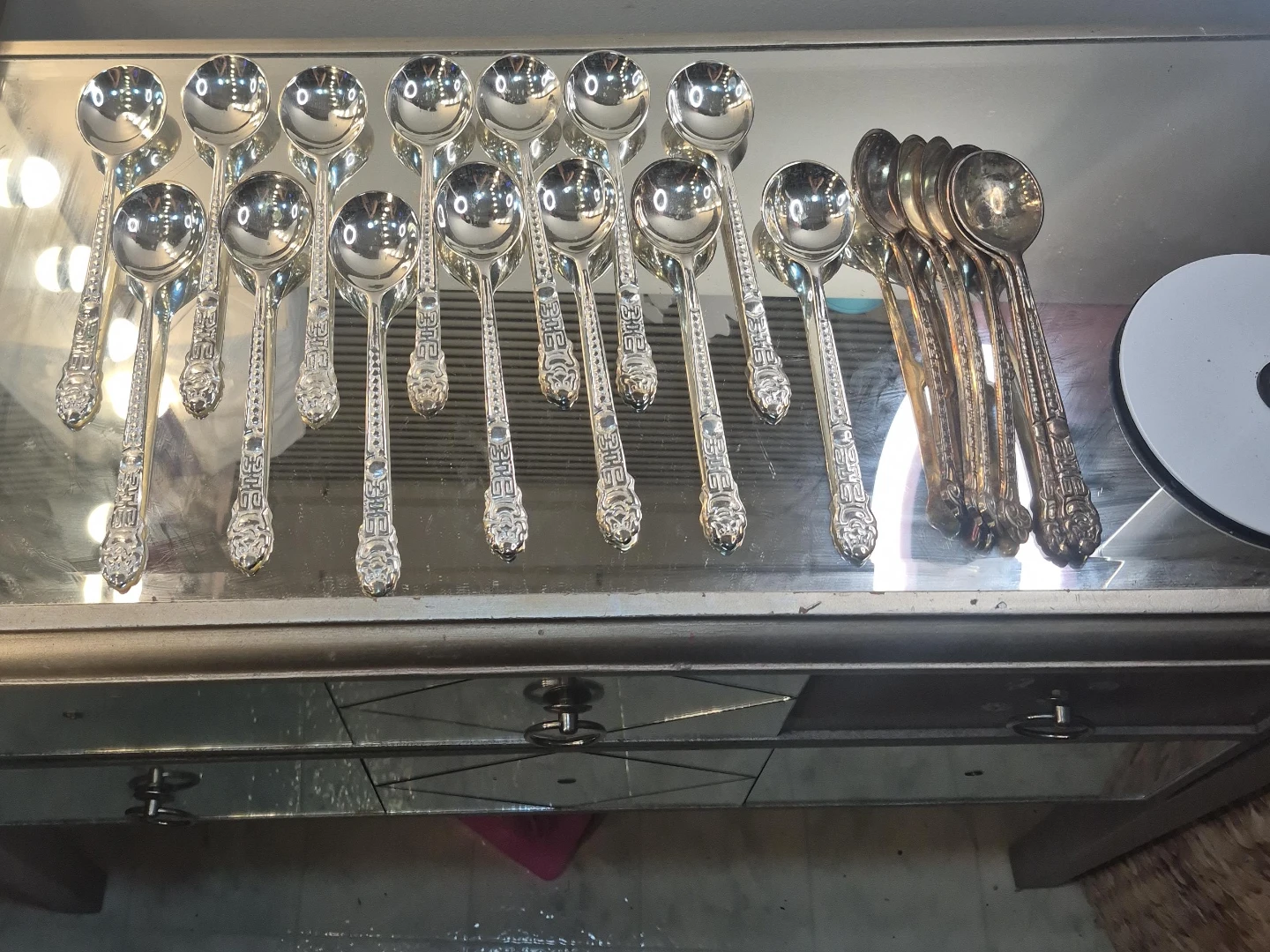 Set of 20 Ornate Silver Spoons
