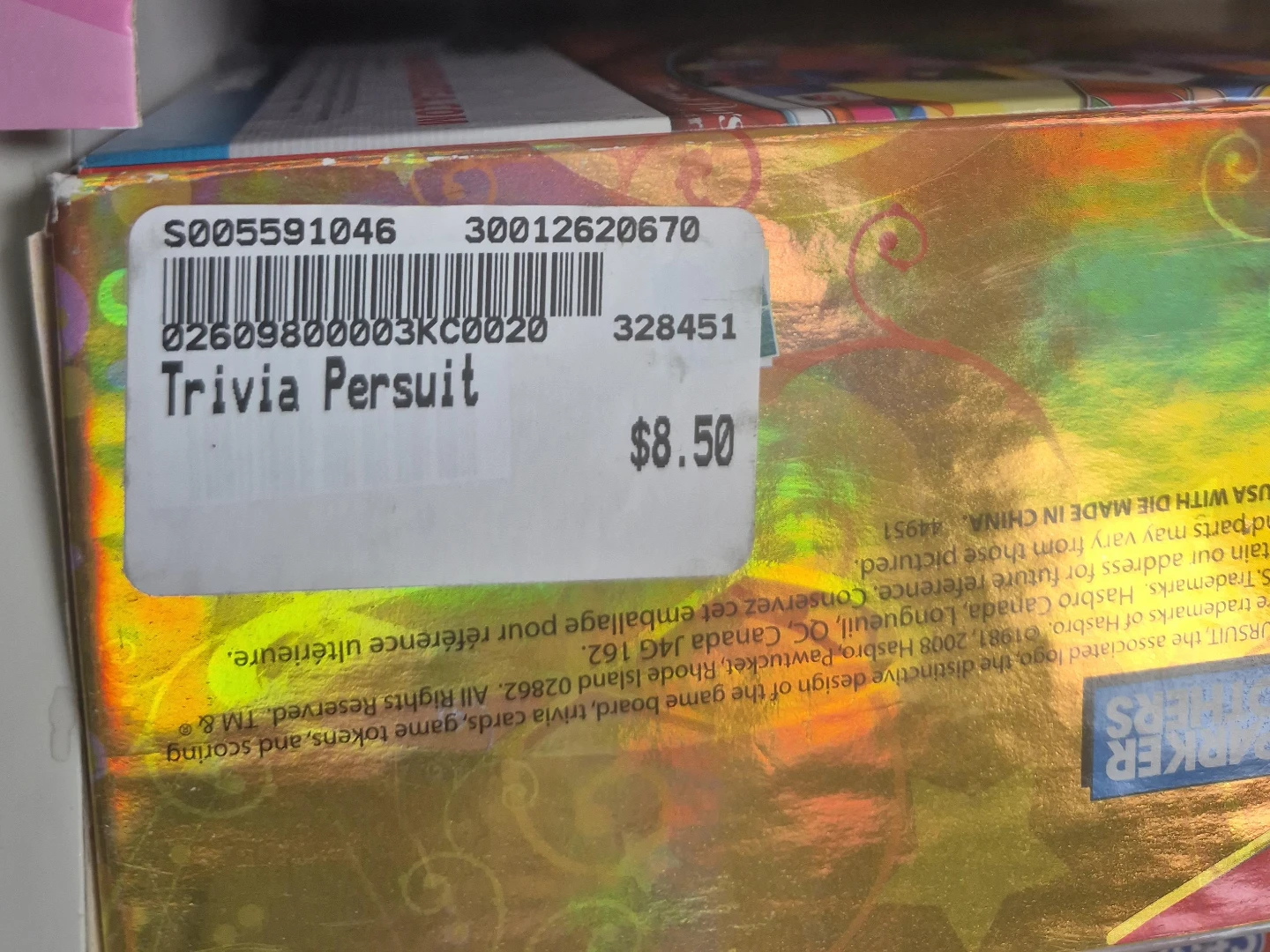 Trivia Persuit Board Game