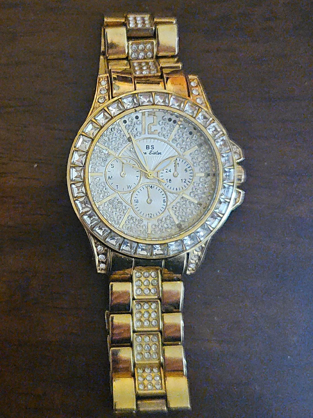 BS Sister women's gold-tone jewelled watch