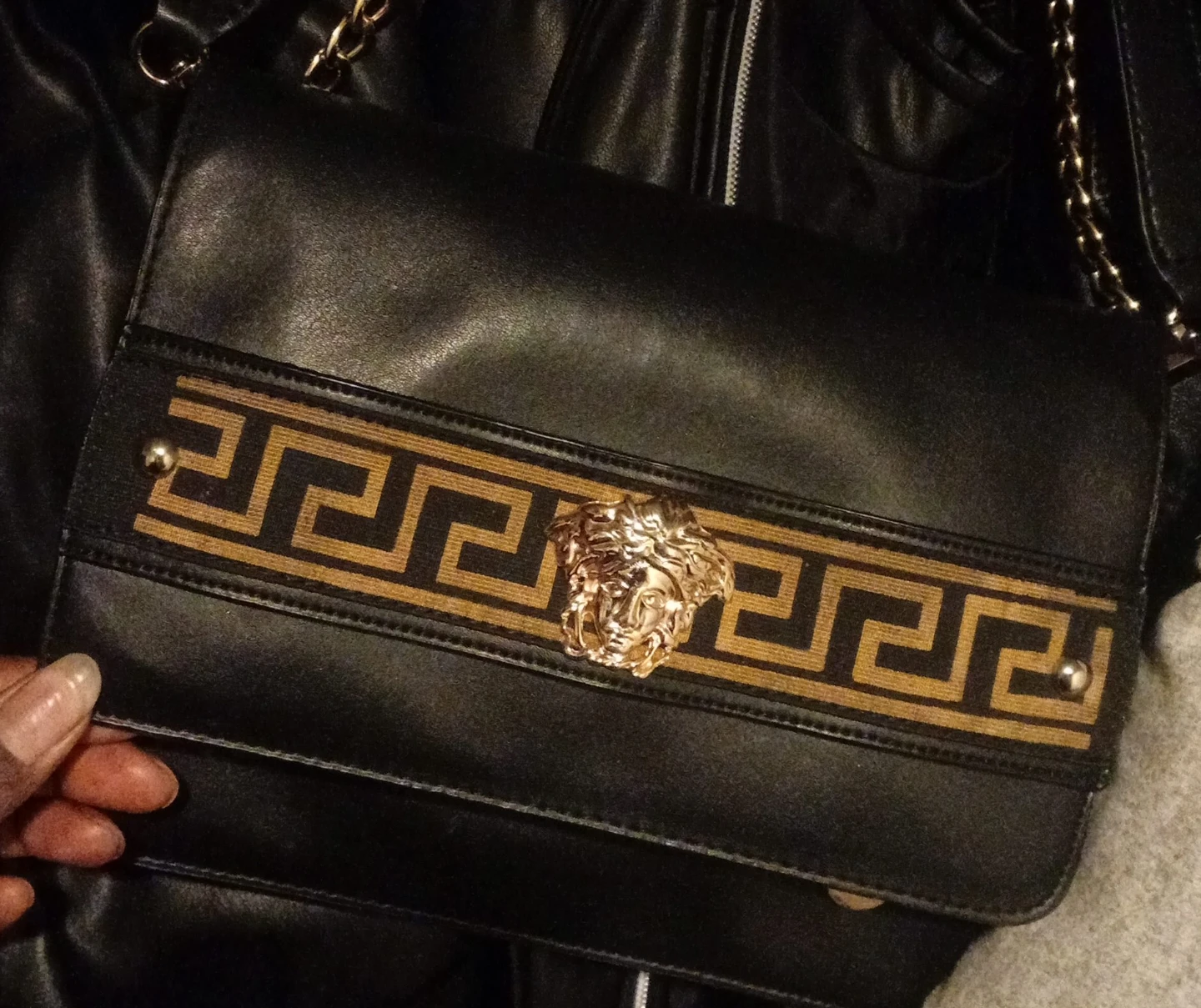 Black Clutch with Medusa Head
