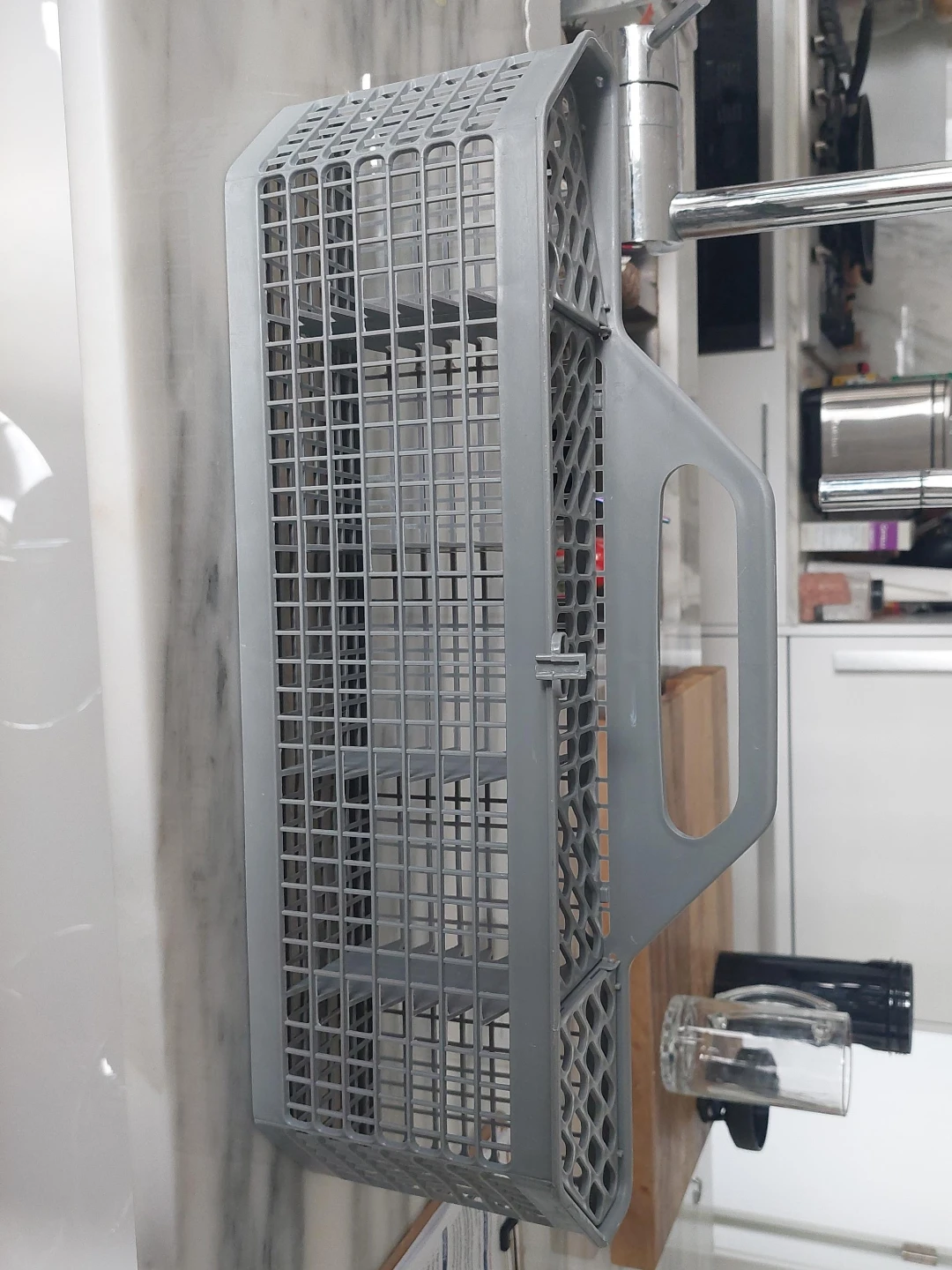 Grey Dishwasher Cutlery Basket with Handle