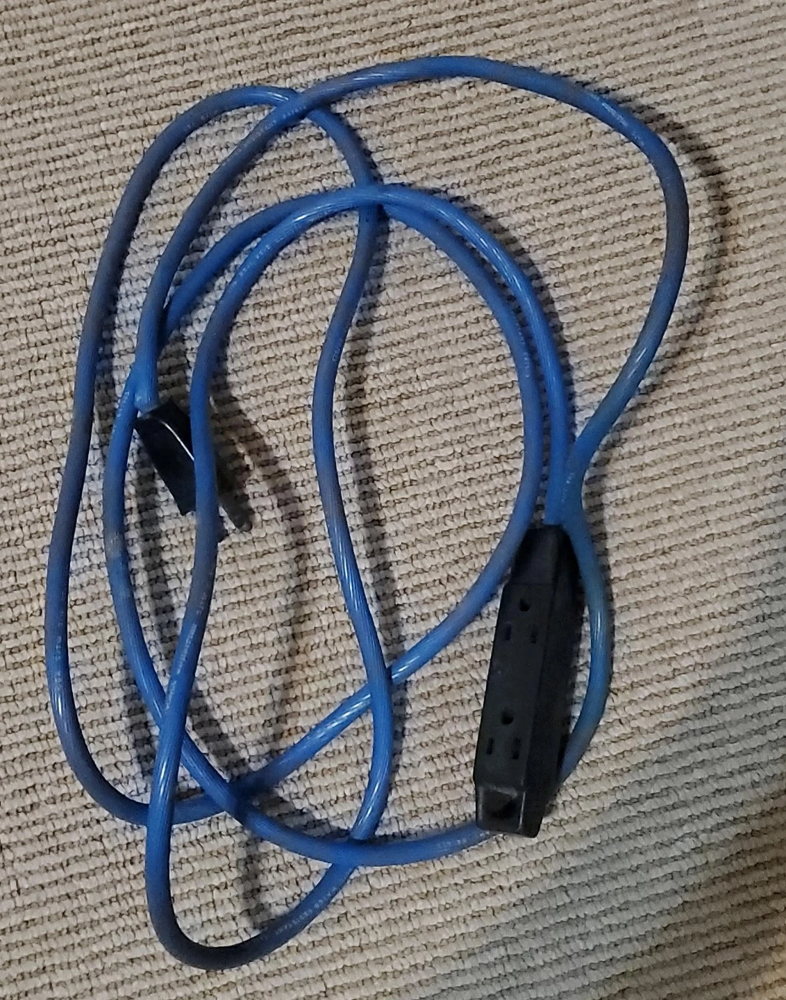 Blue Extension Cord with Multiple Outlets