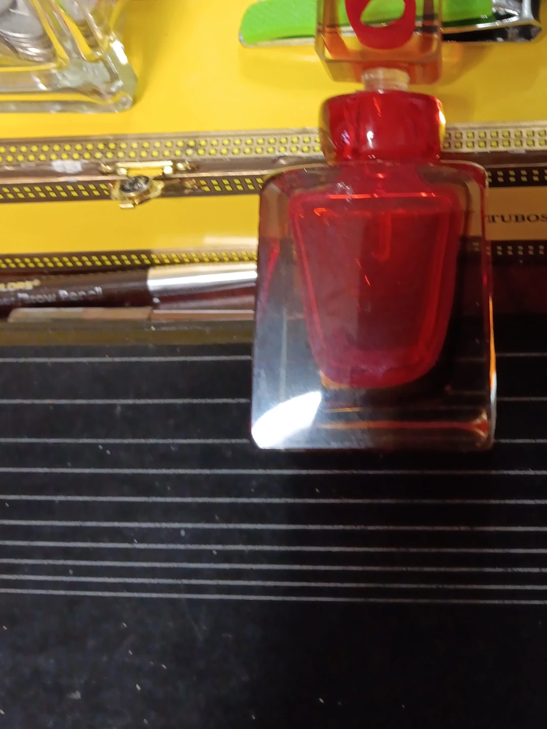 Red Glass Perfume Bottle