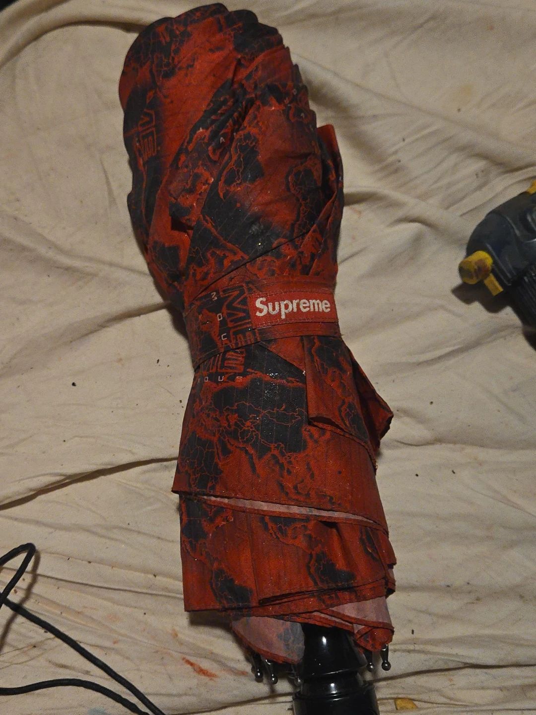 Supreme Umbrella Red Black Marble Pattern