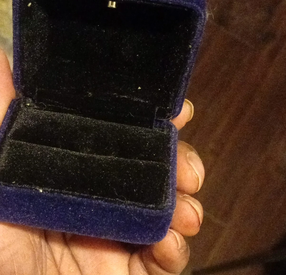 Blue Velvet Ring Box