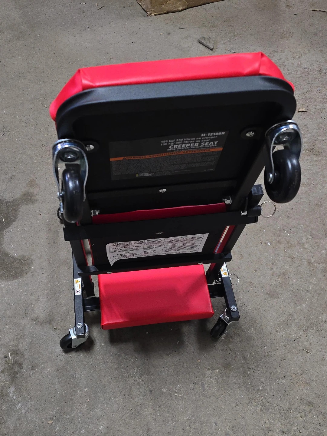 Red Creeper Seat with Wheels