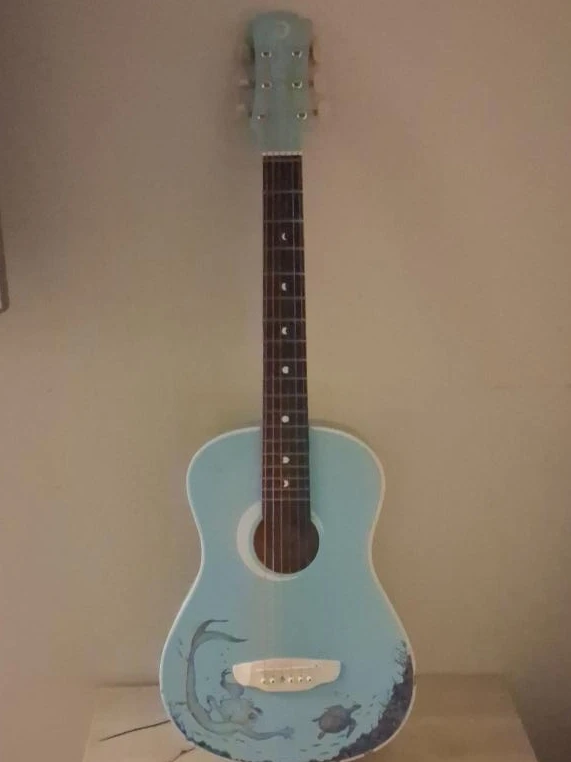 Ibanez Acoustic Guitar - Blue with Mermaid Design