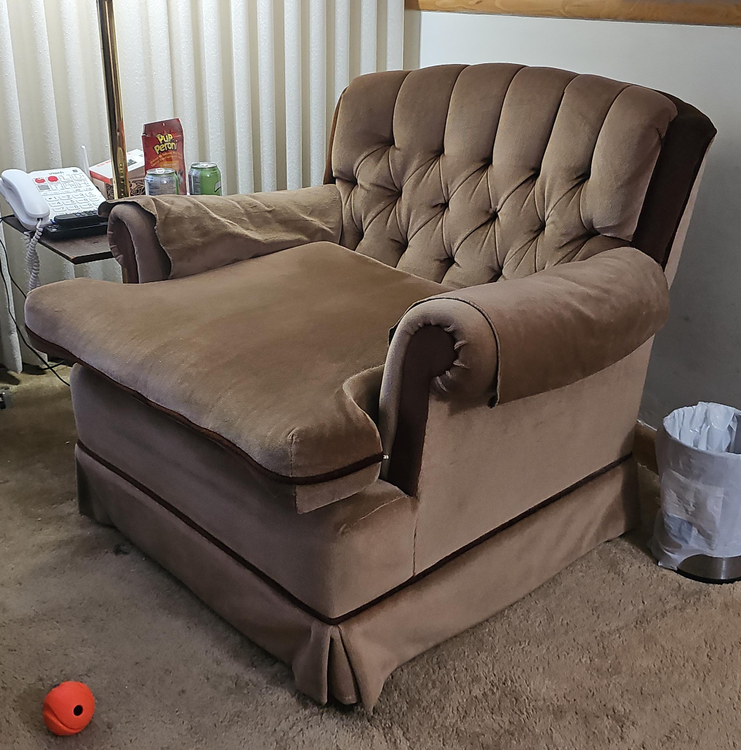 Brown Tufted Armchair
