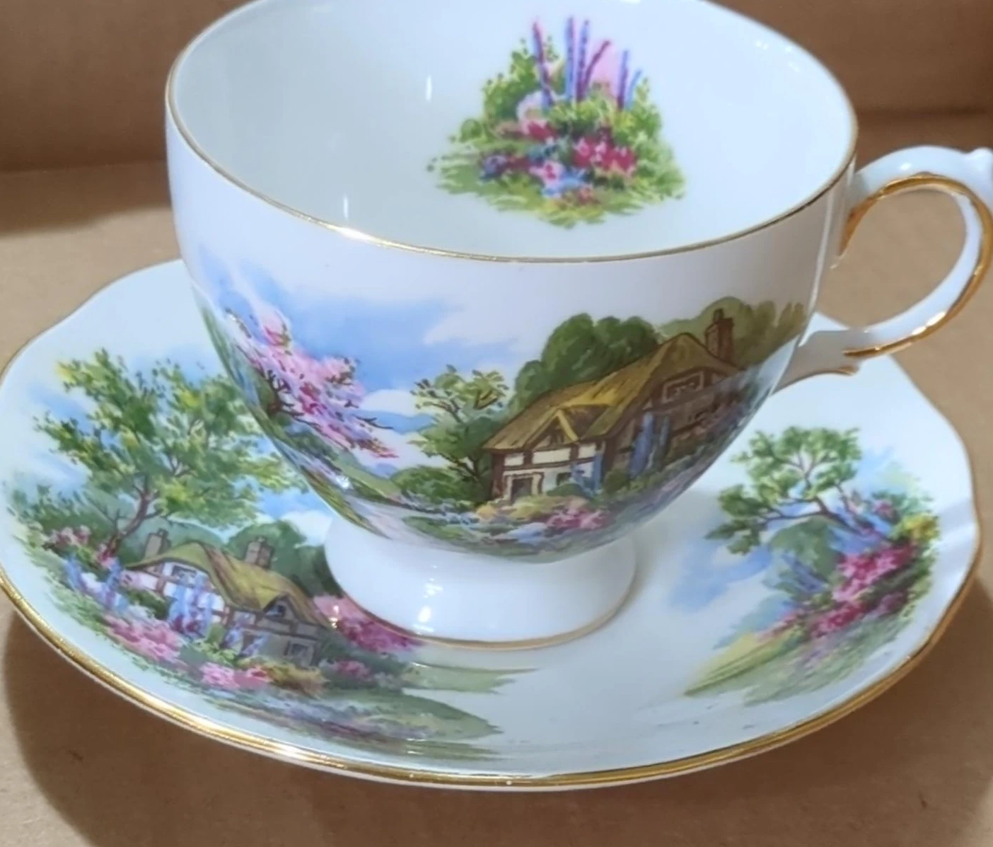 Royal Vale Fine Bone China Teacup and Saucer Set