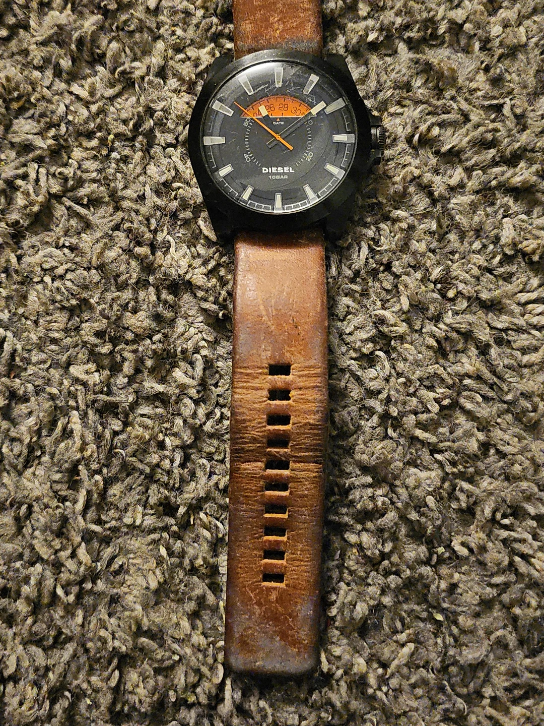 Diesel Men's Watch with Brown Leather Strap
