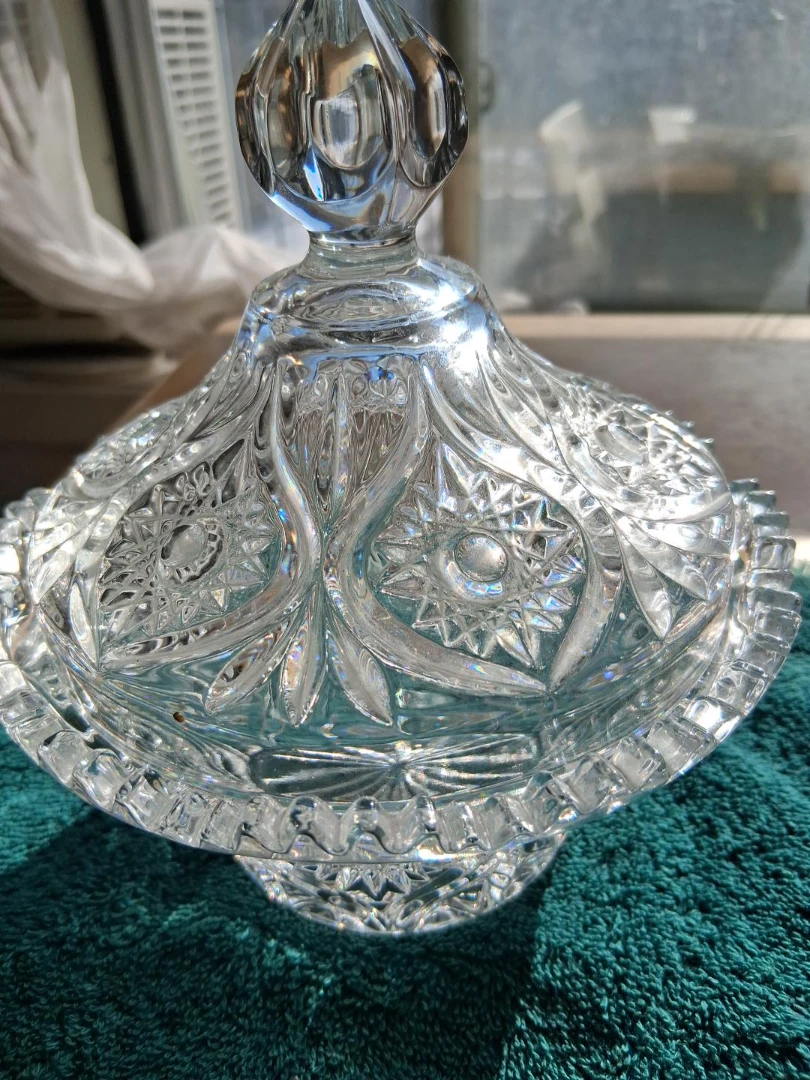 Vintage Crystal Candy Dish with Lid - photo 3