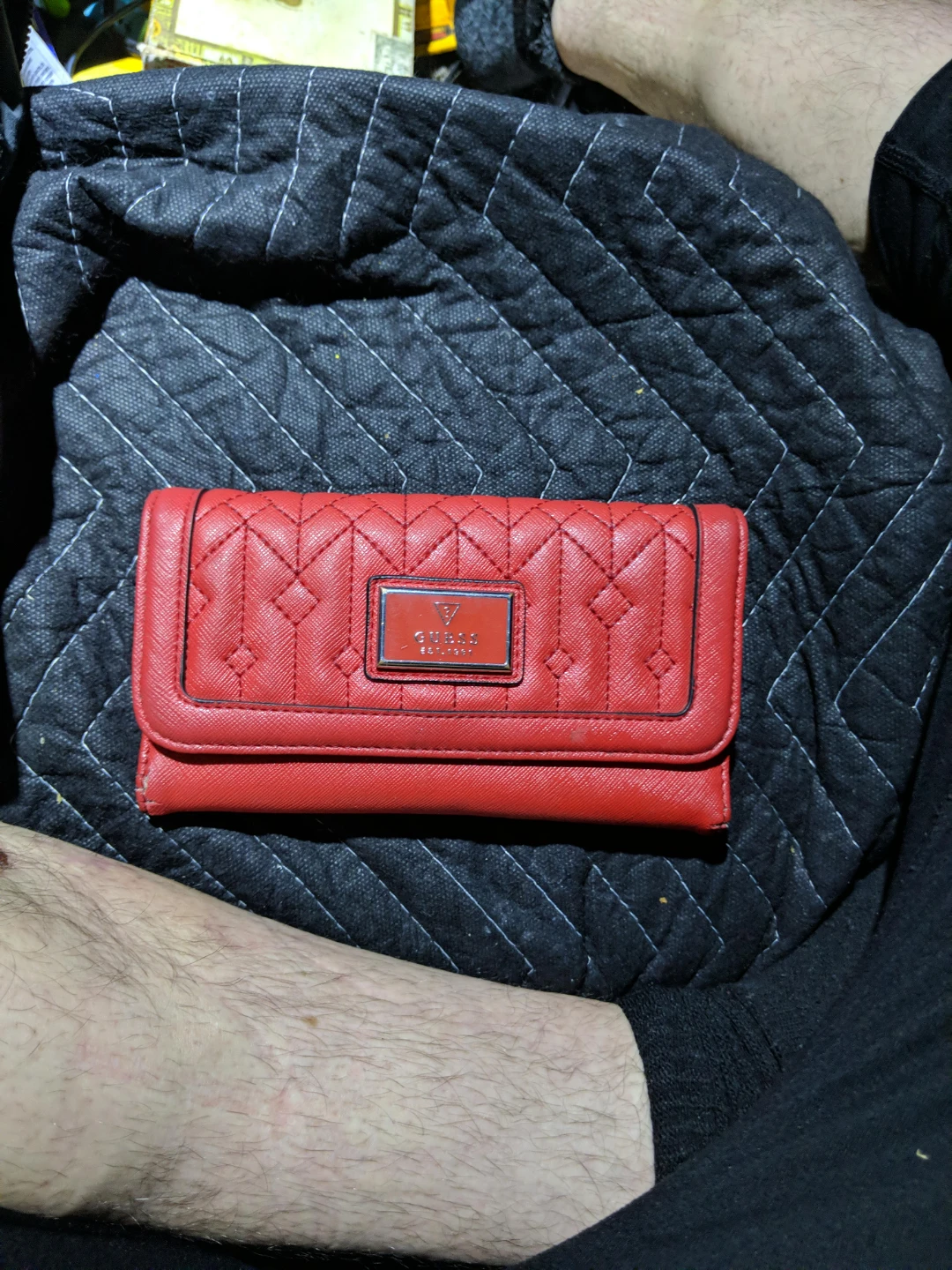 Guess Red Quilted Wallet🏆