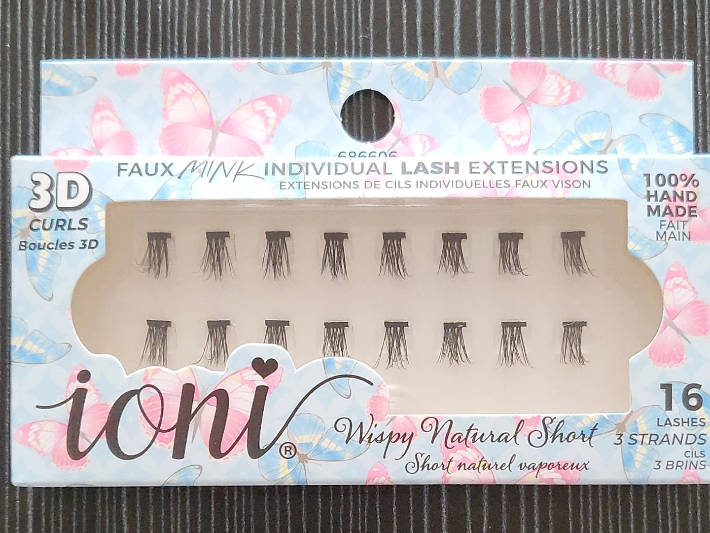 Ioni Faux Mink Individual Lash Extensions - Wispy Natural Short