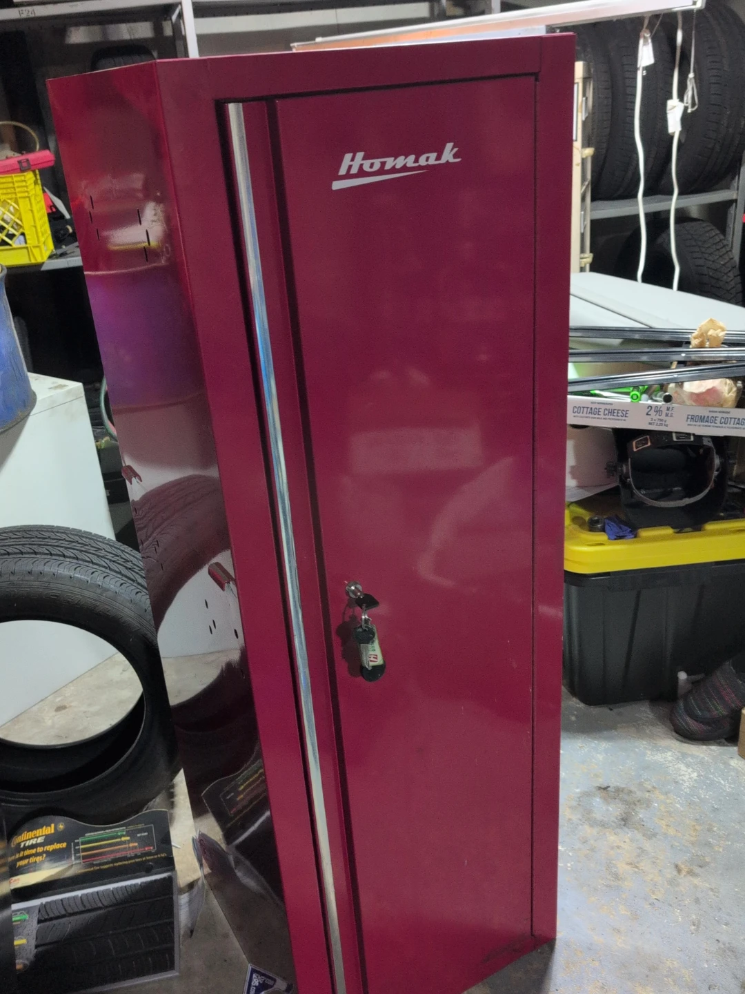 Homak Red Metal Storage Cabinet with Lock