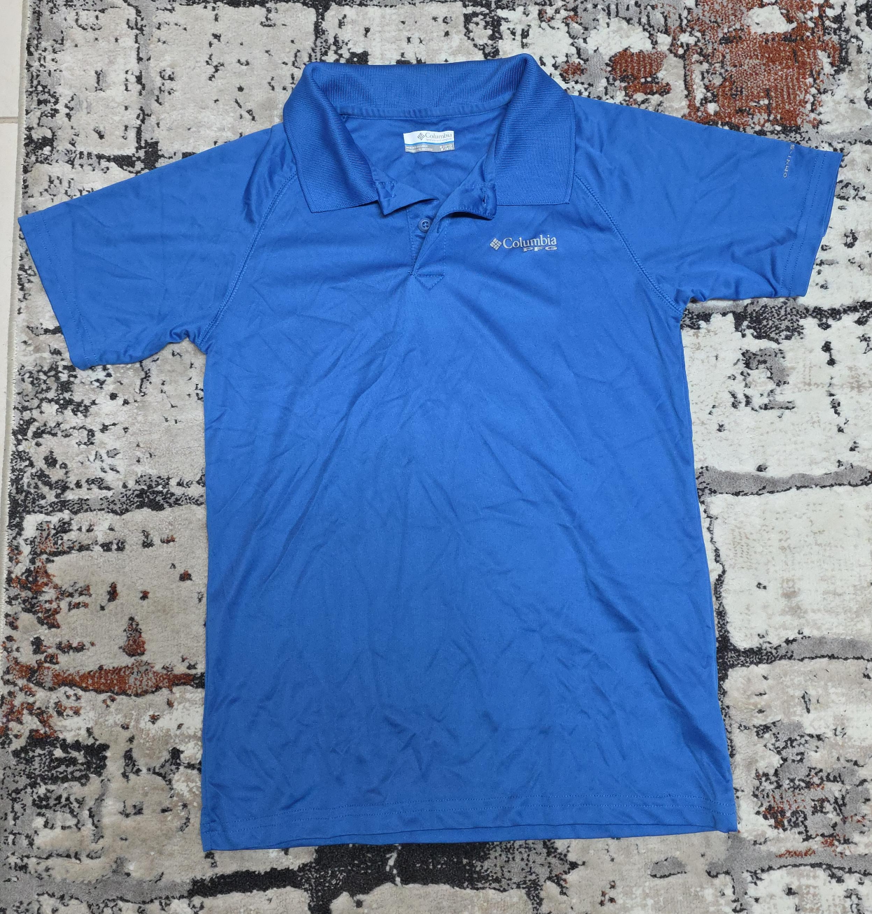 Columbia PFG Blue Polo Shirt - Youth M (10/12)