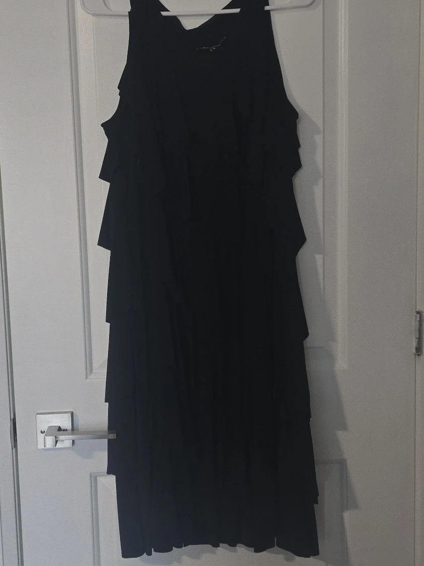 Black Tiered Ruffle Dress - laura